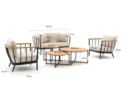 Apple Bee Condor stoel-bank loungeset 6-delig 4-zits