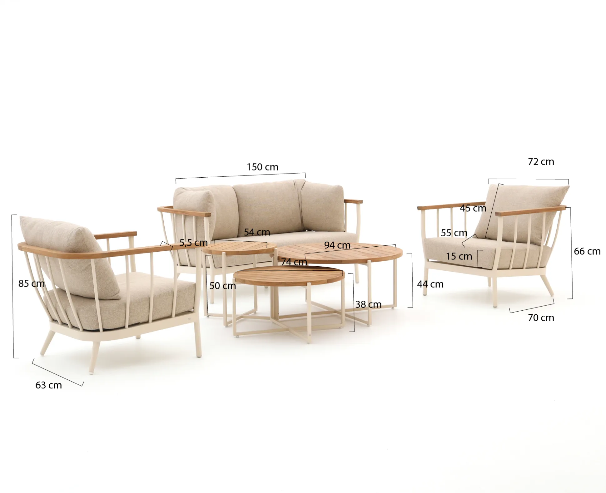 Apple Bee Condor stoel-bank loungeset 6-delig 4-zits