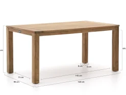 Apple Bee Hawaii/ROUGH-S 160cm dining tuinset 5-delig stapelbaar