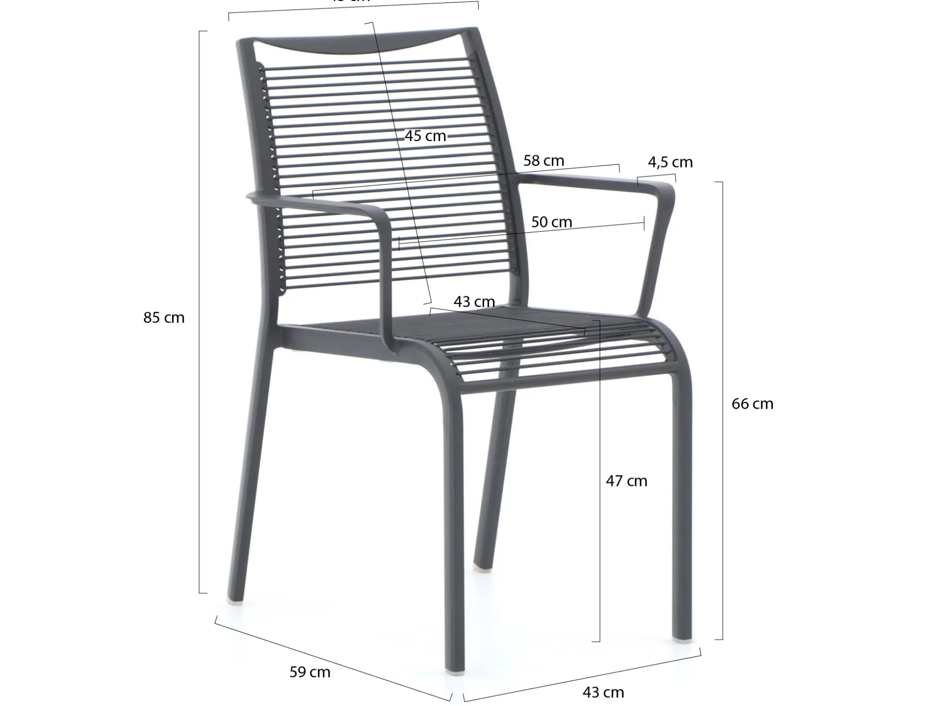 Apple Bee Hawaii/ROUGH-S 160cm dining tuinset 5-delig stapelbaar