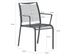 Apple Bee Hawaii/ROUGH-S 220cm dining tuinset 7-delig stapelbaar