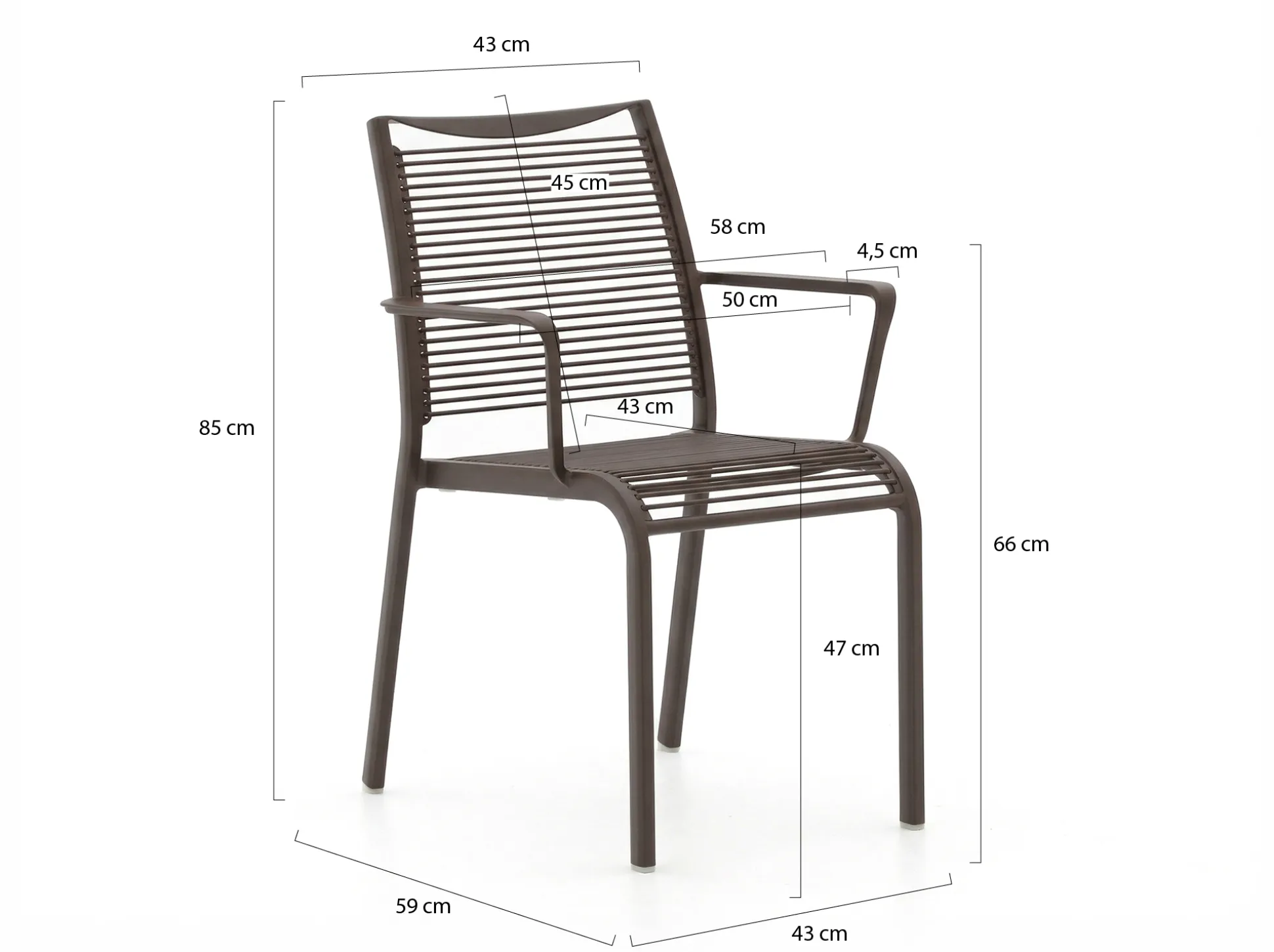 Apple Bee Hawaii/ROUGH-S 220cm dining tuinset 7-delig stapelbaar