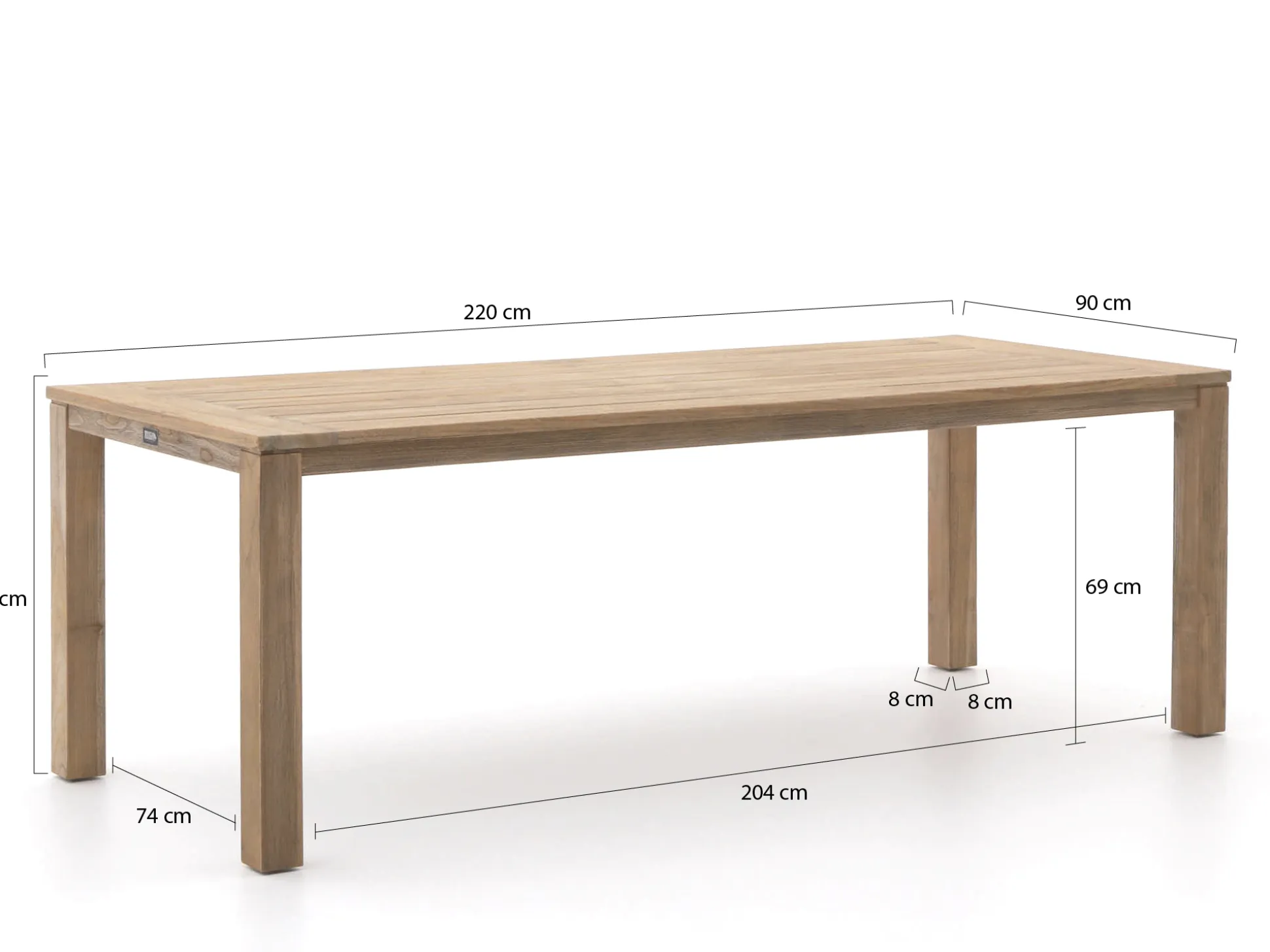 Apple Bee Hawaii/ROUGH-S 220cm dining tuinset 7-delig stapelbaar
