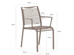 Apple Bee Hawaii/ROUGH-S 160cm dining tuinset 5-delig stapelbaar