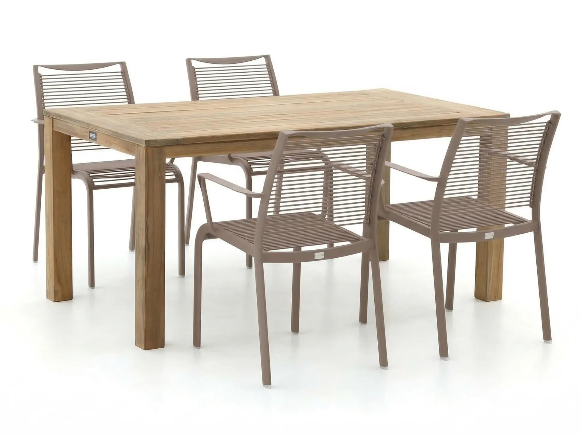 Apple Bee Hawaii/ROUGH-S 160cm dining tuinset 5-delig stapelbaar