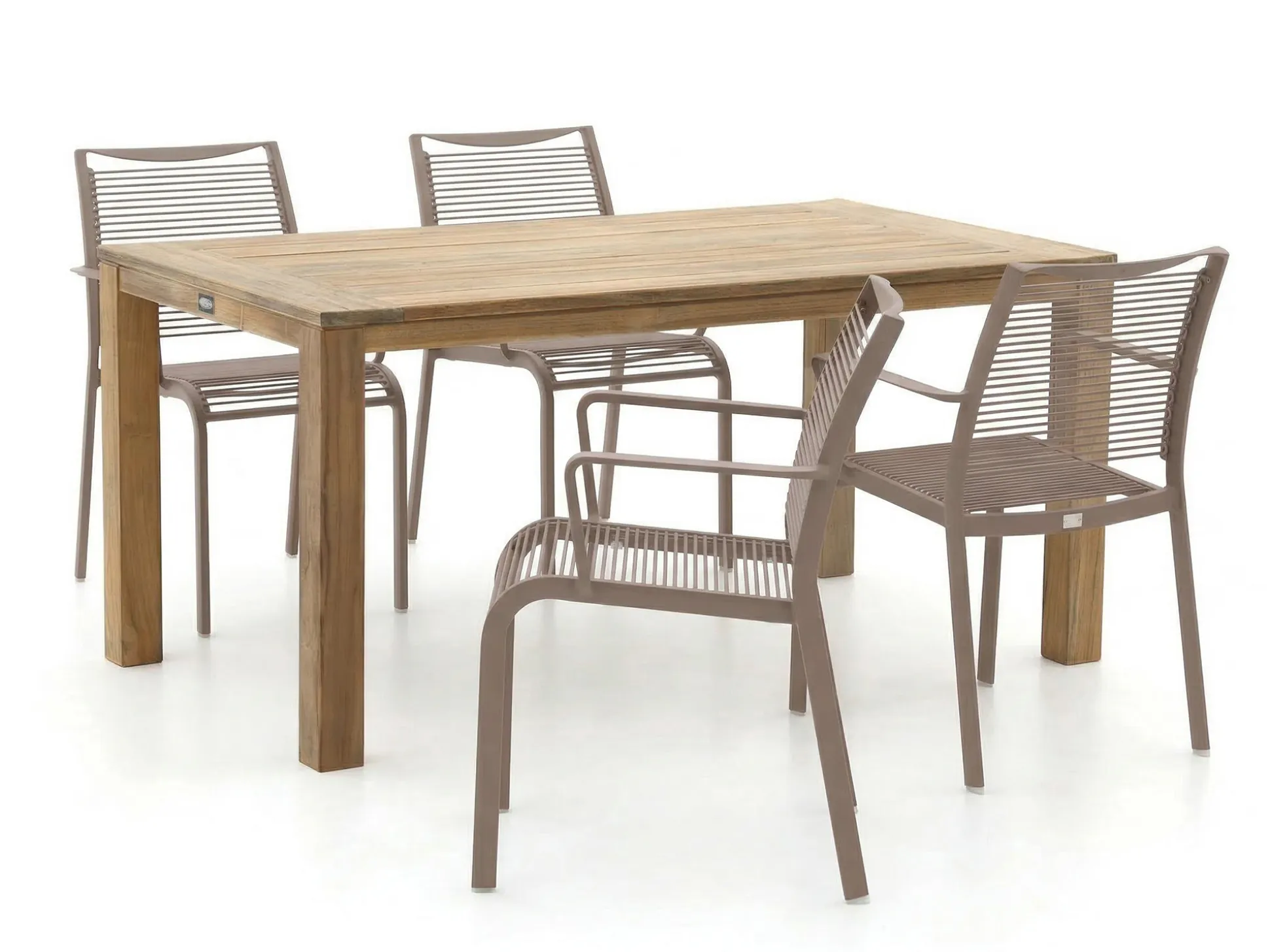 Apple Bee Hawaii/ROUGH-S 160cm dining tuinset 5-delig stapelbaar