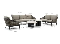 Apple Bee Milou/Tonga stoel-bank loungeset 5-delig 6-zits