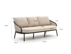 Apple Bee Pine Key lounge tuinbank 3-zits 208cm