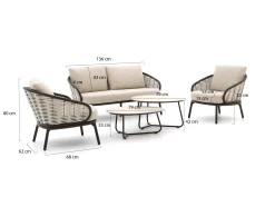 Apple Bee Pine Key stoel-bank loungeset 5-delig 4-zits