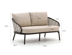 Apple Bee Pine Key/Tonga stoel-bank loungeset 5-delig 6-zits
