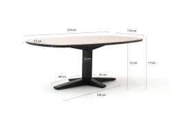 Apple Bee Pine Key/Zanzibar Deens Ovaal 220cm dining tuinset 7-delig