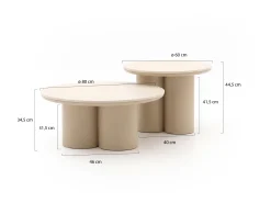 Apple Bee Tonga bijzet tuintafelset ø 80cm (h: 36cm)/ø 60cm (h: 44cm)