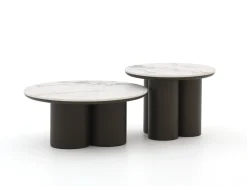 Apple Bee Tonga bijzet tuintafelset ø 80cm (h: 36cm)/ø 60cm (h: 44cm)