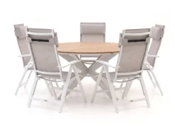 Bellagio Avenza/Fidenza ø149cm dining tuinset 6-delig verstelbaar