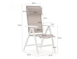Bellagio Avenza/Fidenza ø149cm dining tuinset 6-delig verstelbaar
