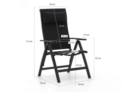 Bellagio Avio/Fidenza 160cm dining tuinset 5-delig verstelbaar