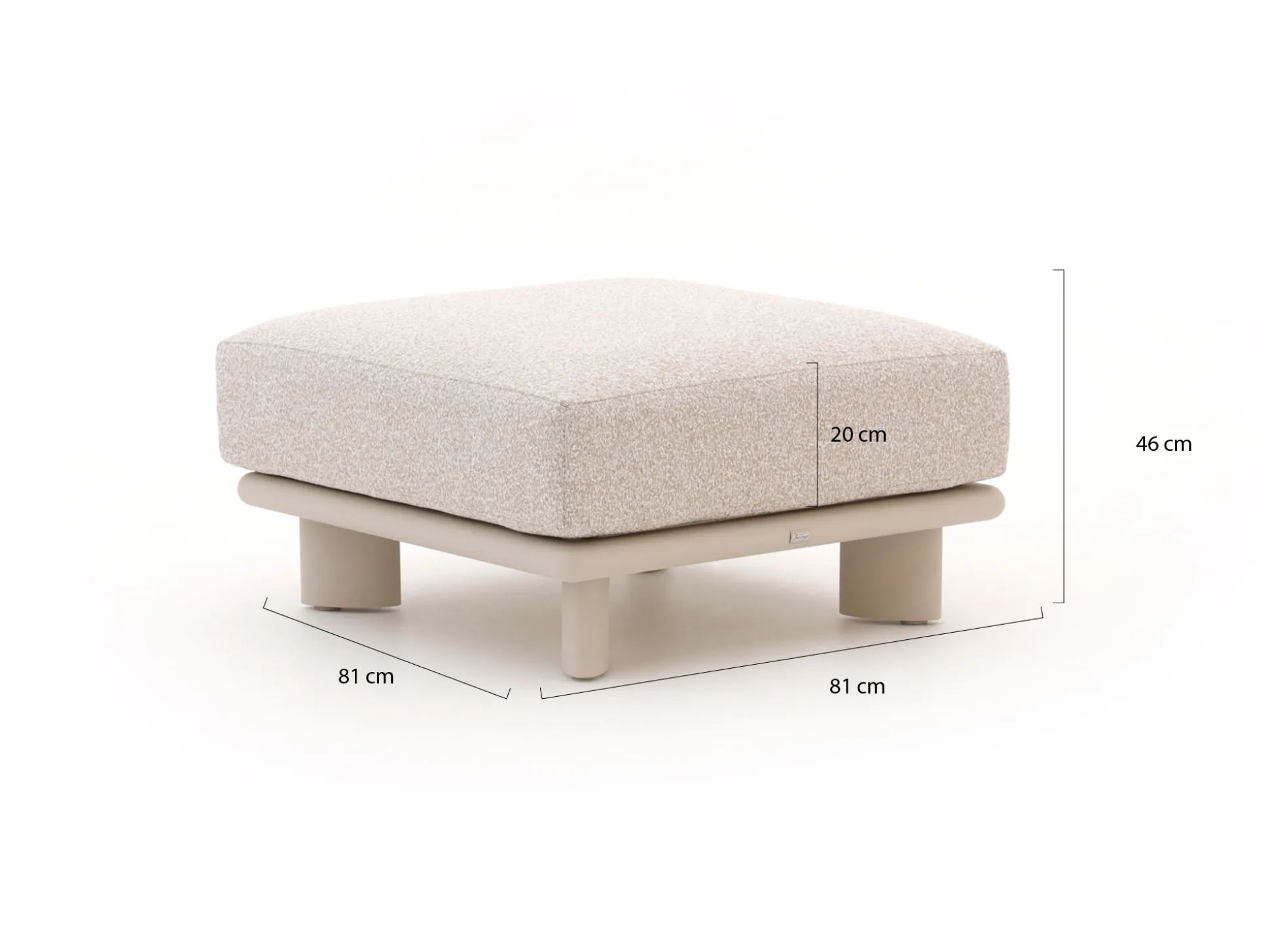 Bellagio Battuello lounge voetenbank 81x81x46cm