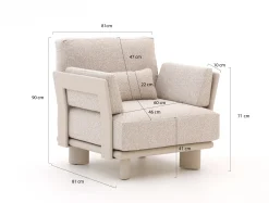 Bellagio Battuello stoel-bank loungeset 4-delig
