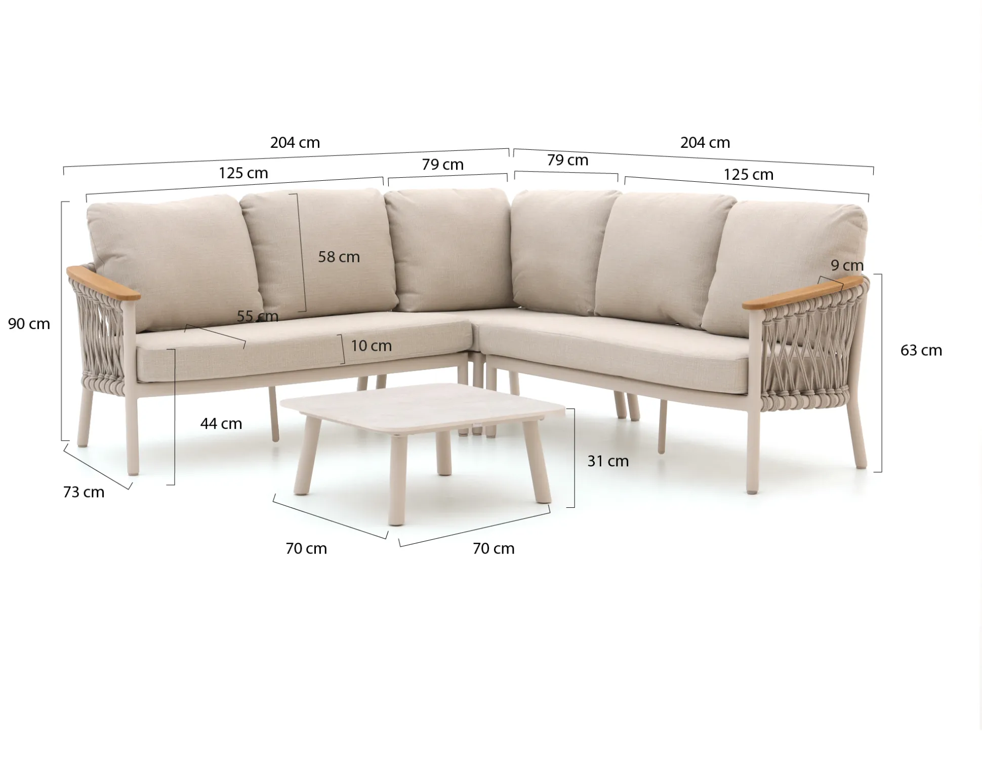 Bellagio Birgi Novo hoek loungeset 4-delig