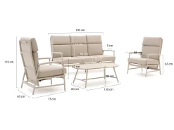 Bellagio Bondeno stoel-bank loungeset 4-delig