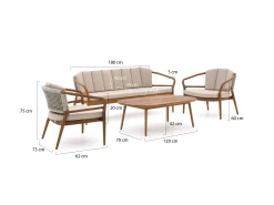 Bellagio Brasimone stoel-bank loungeset 4-delig