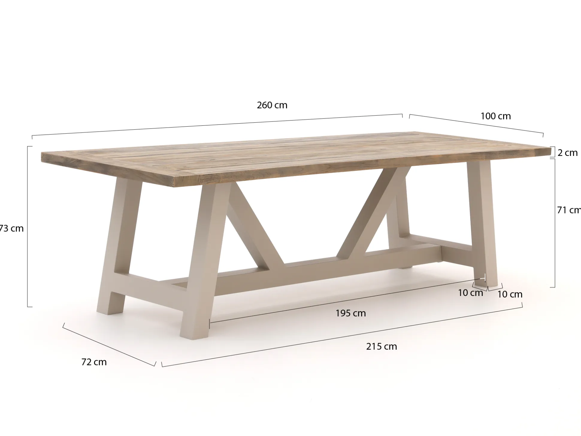 Bellagio Bresimo dining tuintafel 260x100cm
