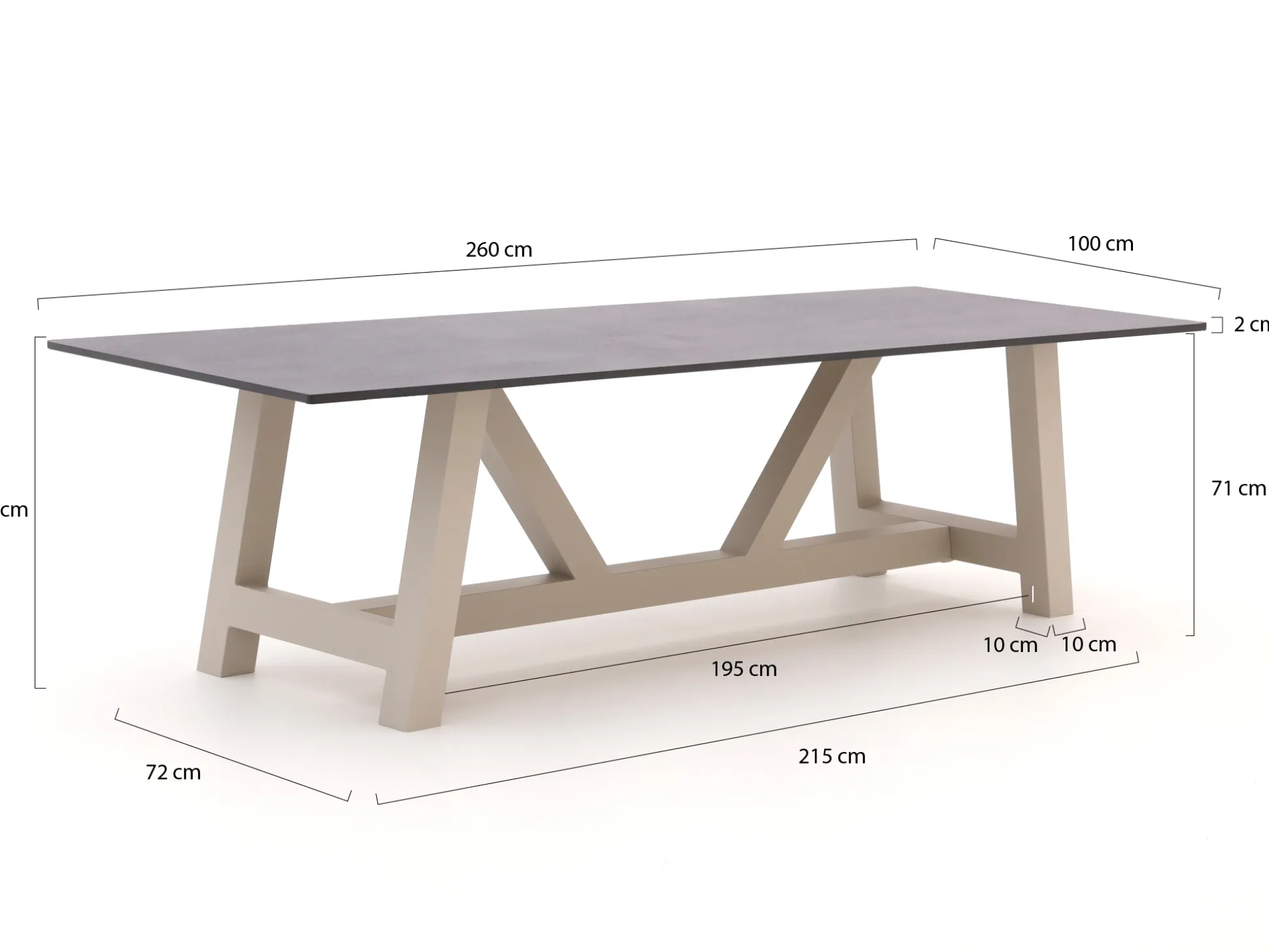 Bellagio Bresimo dining tuintafel 260x100cm