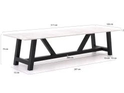 Bellagio Bresimo dining tuintafel 317x100cm