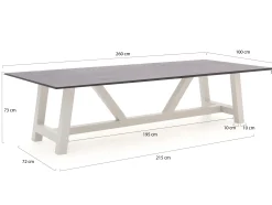Bellagio Bresimo dining tuintafel 260x100cm