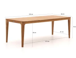 Bellagio Bruca dining tuintafel 220x90x76cm
