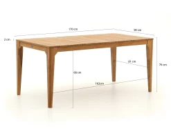 Bellagio Bruca dining tuintafel 170x90x76cm