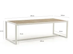 Bellagio Cadora dining tuintafel 240x100x75cm