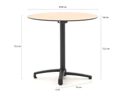 Bellagio Canzo klaptafel ø 80cm (h:73cm)