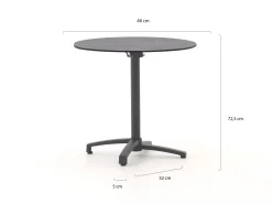 Bellagio Canzo klaptafel ø80cm (h:73cm)