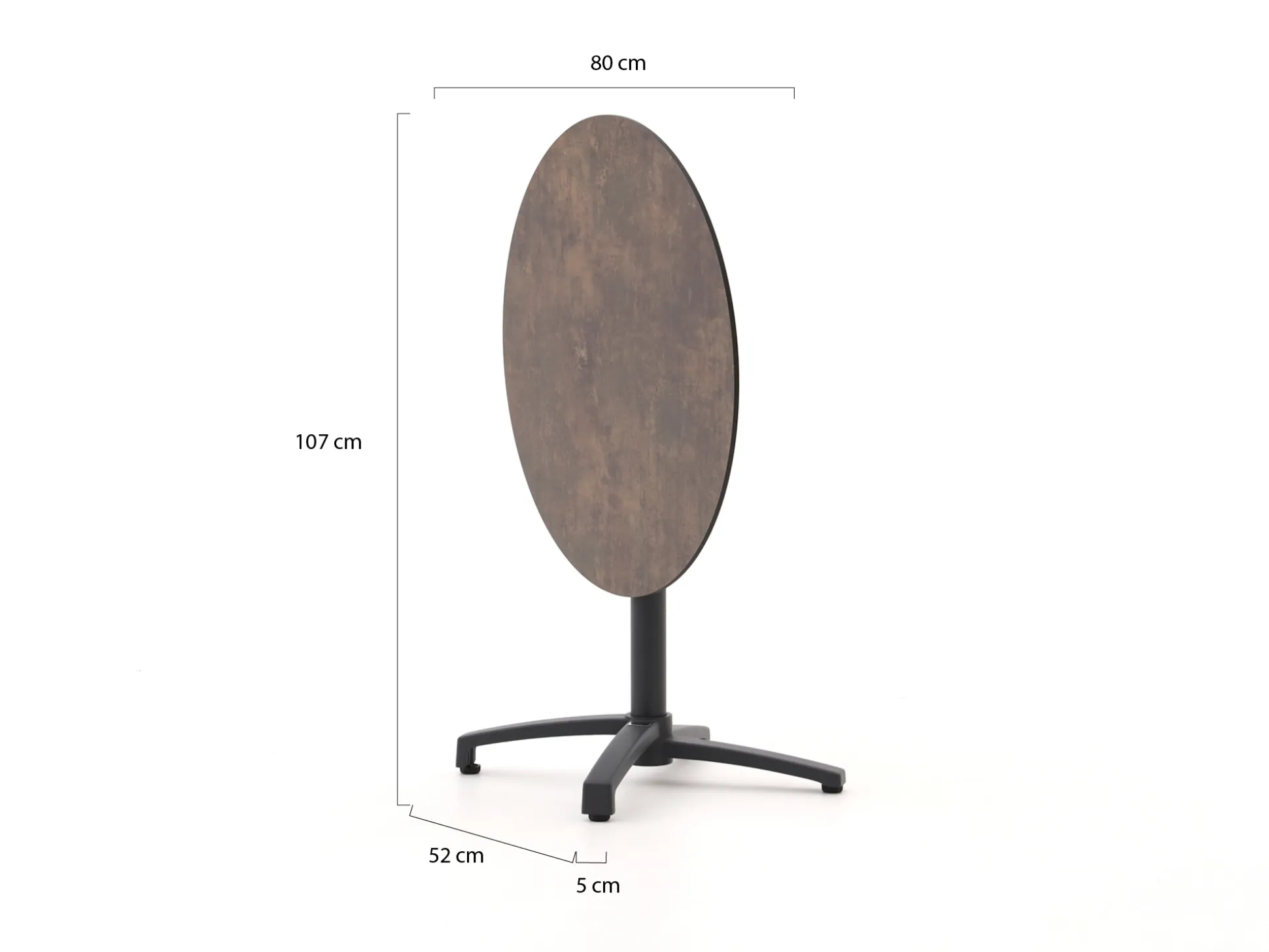 Bellagio Canzo klaptafel ø80cm (h:73cm)