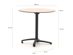 Bellagio Canzo klaptafel ø 80cm (h:73cm)