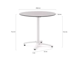 Bellagio Canzo klaptafel ø 80cm (h:73cm)