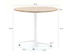 Bellagio Canzo klaptafel ø 85cm (h:75cm)