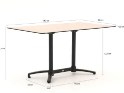Bellagio Canzo klaptafel 140x80x73cm