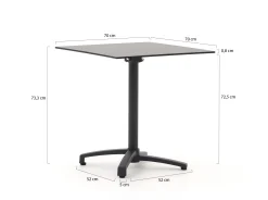 Bellagio Canzo klaptafel 70x70x73cm