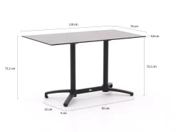 Bellagio Canzo klaptafel 120x70x73cm