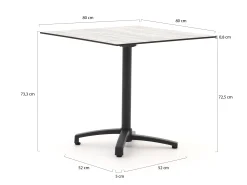 Bellagio Canzo klaptafel 80x80x73cm