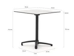 Bellagio Canzo klaptafel 70x70x73cm