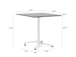 Bellagio Canzo klaptafel 80x80x73cm