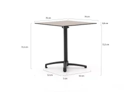 Bellagio Canzo klaptafel 70x70x73cm