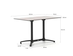 Bellagio Canzo klaptafel 120x70x73cm