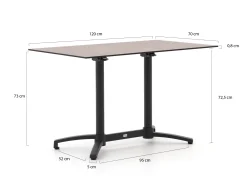 Bellagio Canzo klaptafel 120x70x73cm