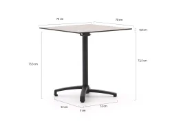 Bellagio Canzo klaptafel 70x70x73cm