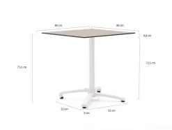 Bellagio Canzo klaptafel 80x80x73cm