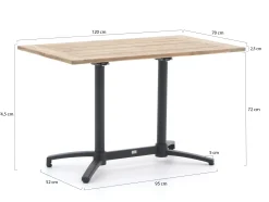 Bellagio Canzo klaptafel 120x70x75cm